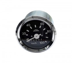 Tachometer 60mm 100 km/h mit Blinkerkontrolle - Chromring - S51, S70, S53, S83